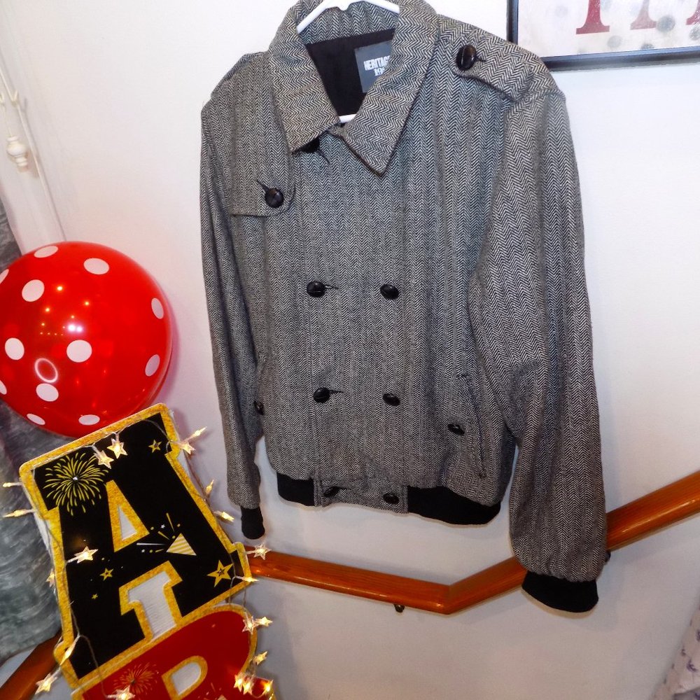 HERITAGE 1981 Black Herringbone Bomber Jacket